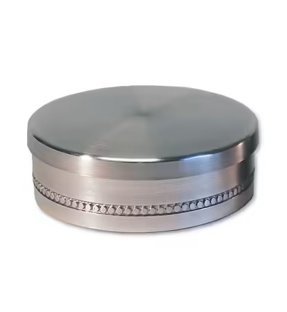 Snuff Box With Decoration Polished Pewter